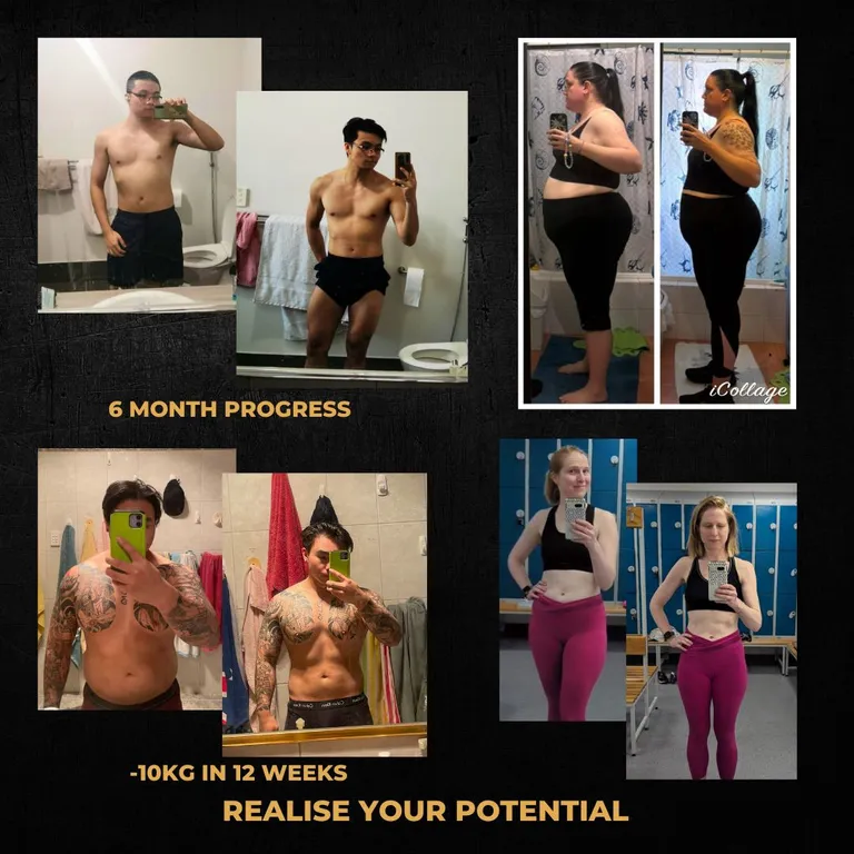 Client transformation testimonials collage